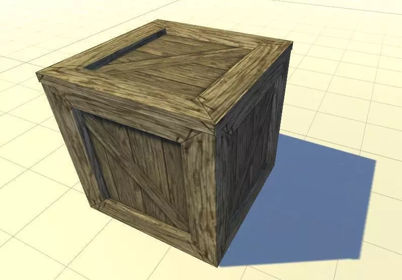 wooden crate 1 Low-poly 3D model