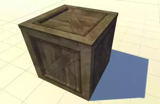 wooden crate 2 Low-poly 3D model