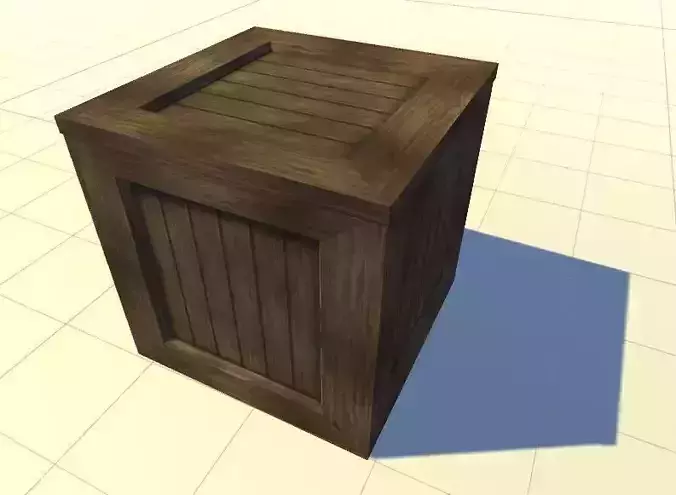 wooden crate 3 Low-poly 3D model
