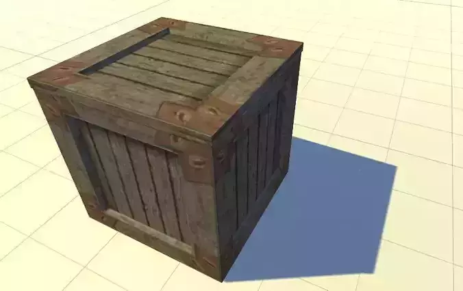 wooden crate 5 Low-poly 3D model