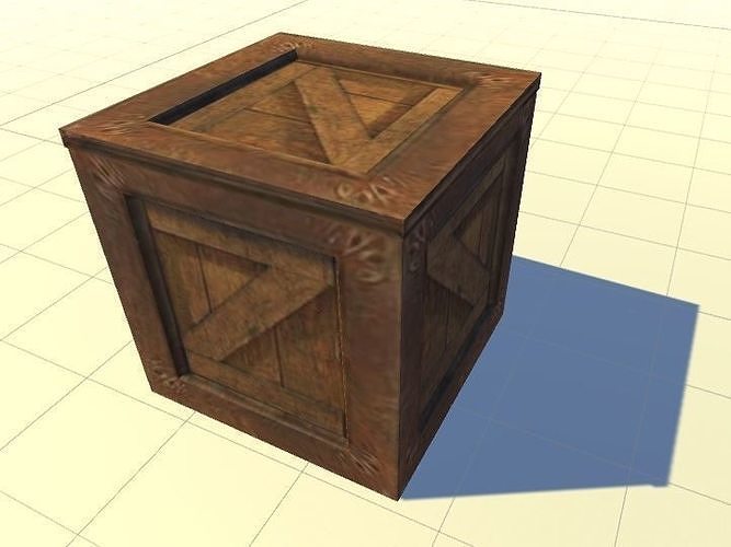 wooden crate 6 Low-poly 3D model