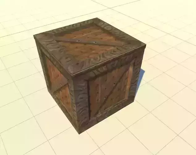 wooden crate 7 Low-poly 3D model