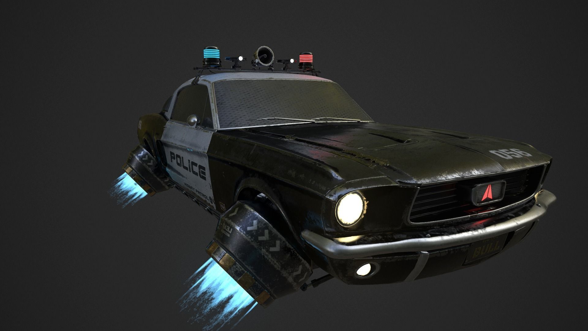 CyberPunk Car  Low-poly 3D model_7