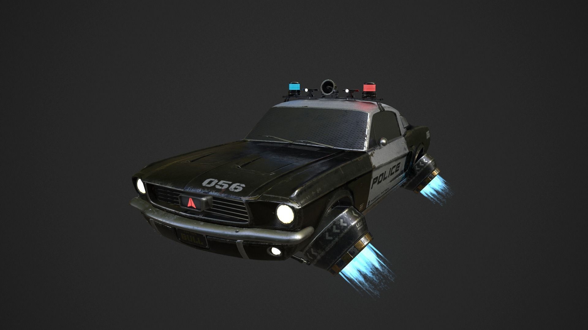CyberPunk Car  Low-poly 3D model_1