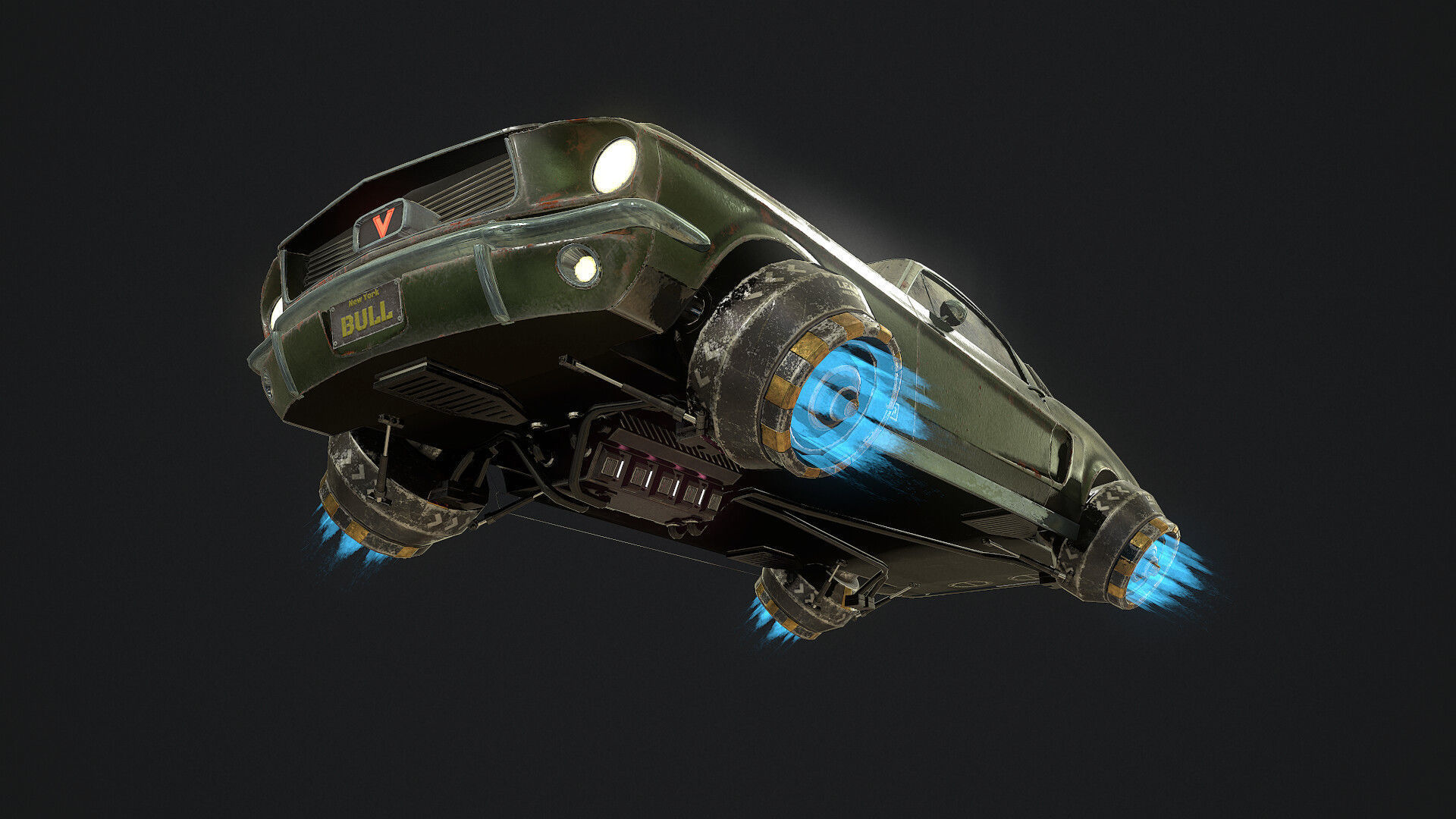 CyberPunk Car  Low-poly 3D model_4