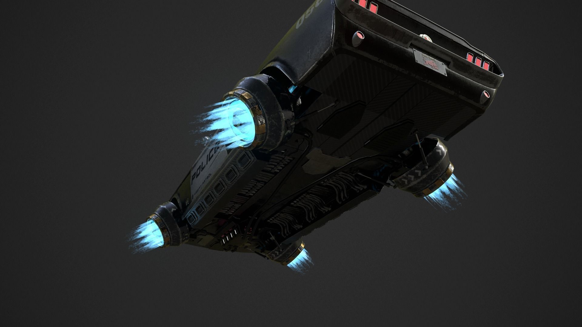 CyberPunk Car  Low-poly 3D model_6