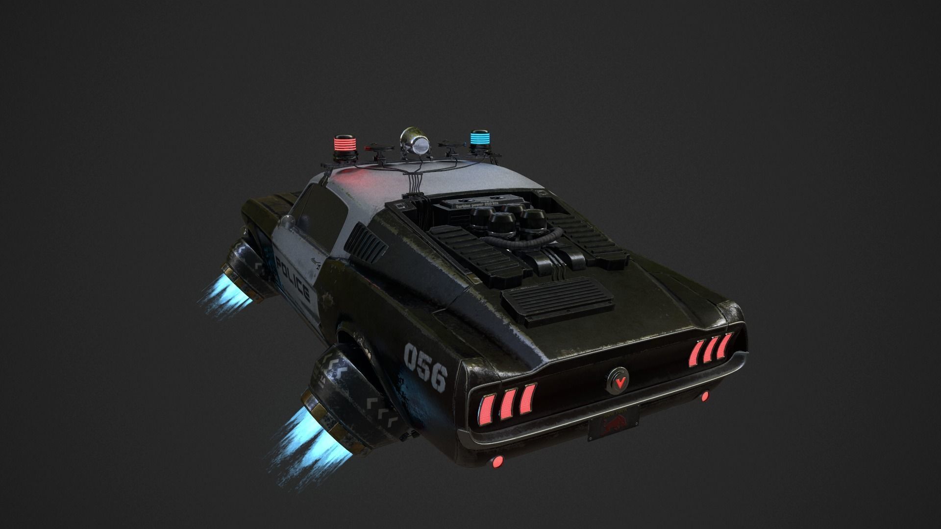 CyberPunk Car  Low-poly 3D model_5