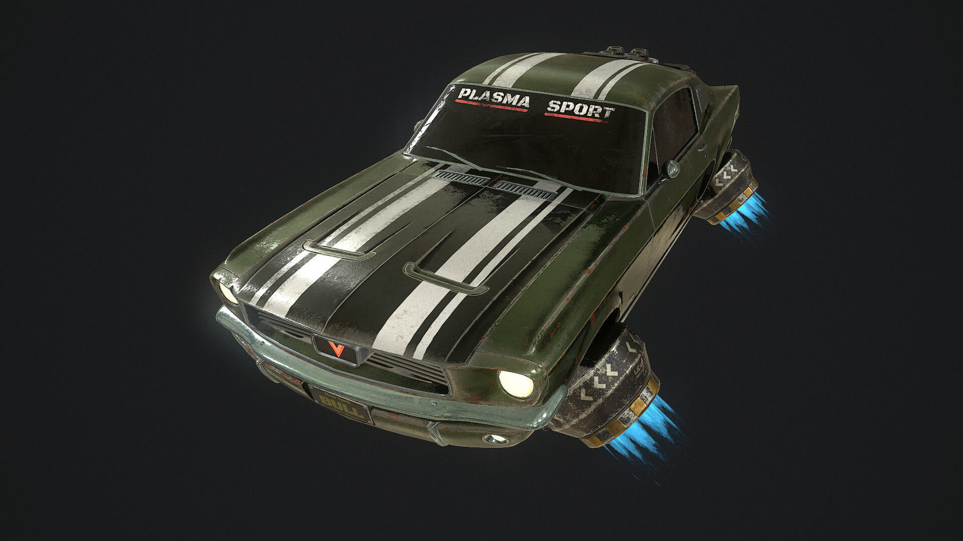 CyberPunk Car  Low-poly 3D model_2