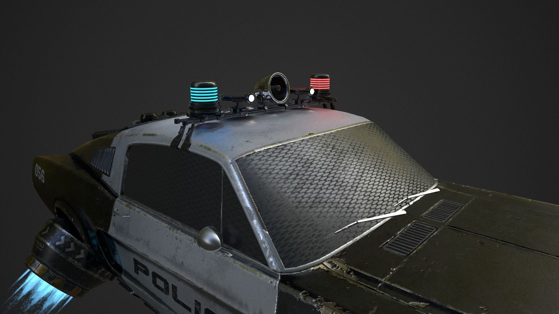 CyberPunk Car  Low-poly 3D model_8