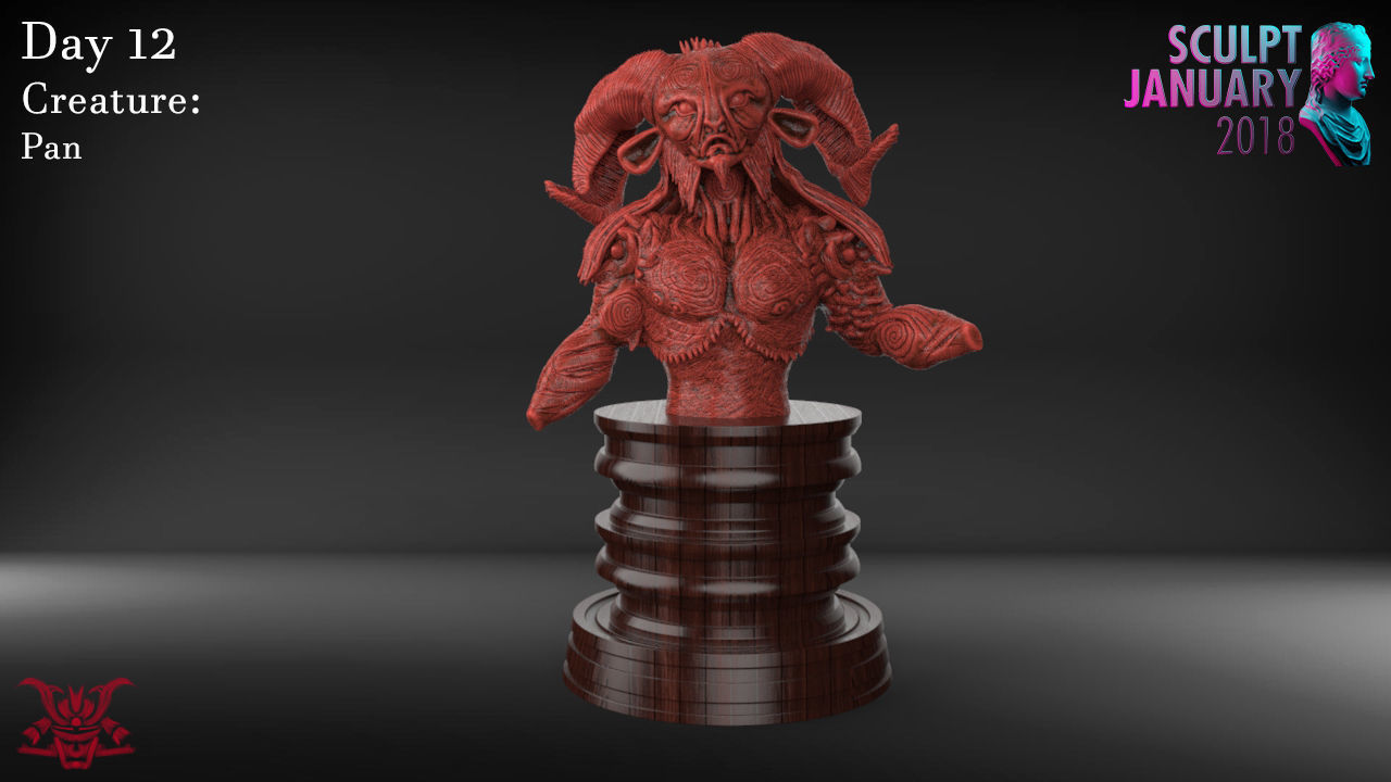 Pan Sculpture Timelapse And Model 3D print model_7