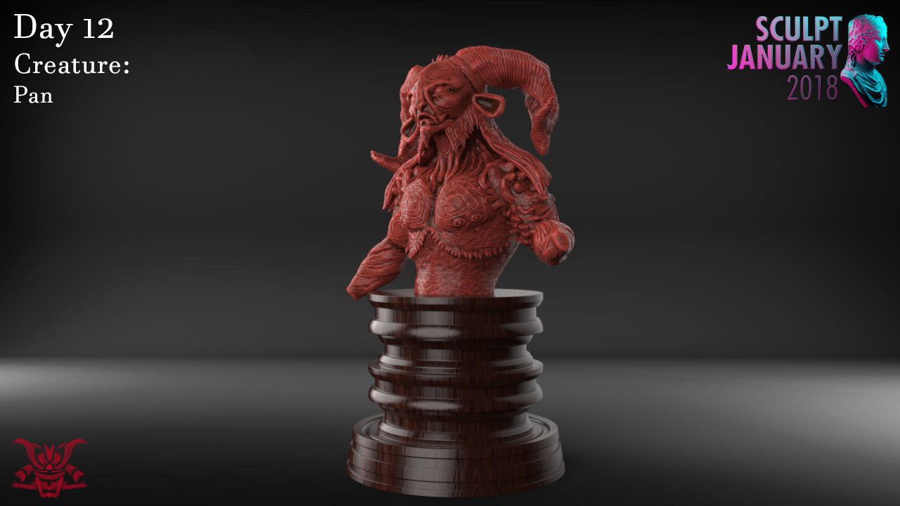 Pan Sculpture Timelapse And Model 3D print model_1