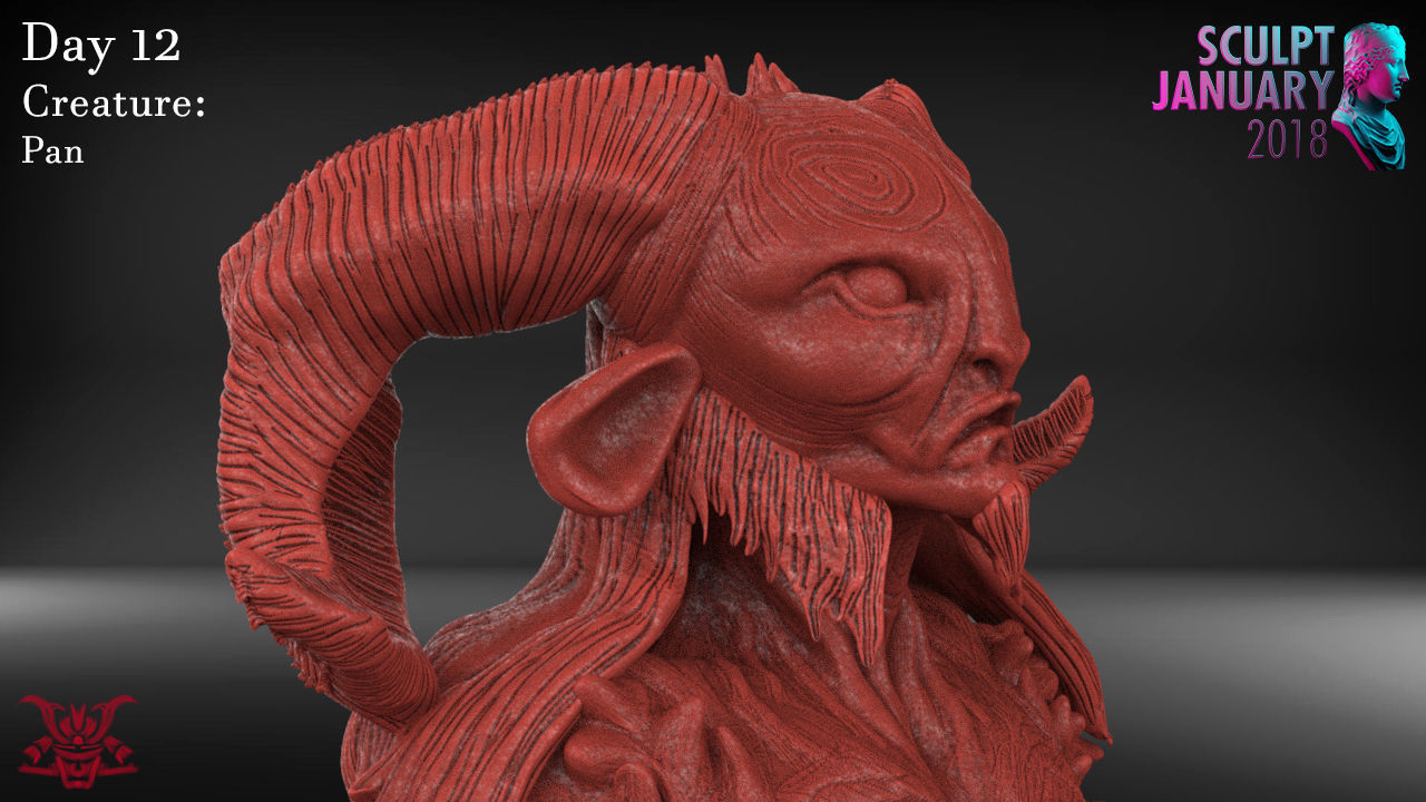 Pan Sculpture Timelapse And Model 3D print model_3