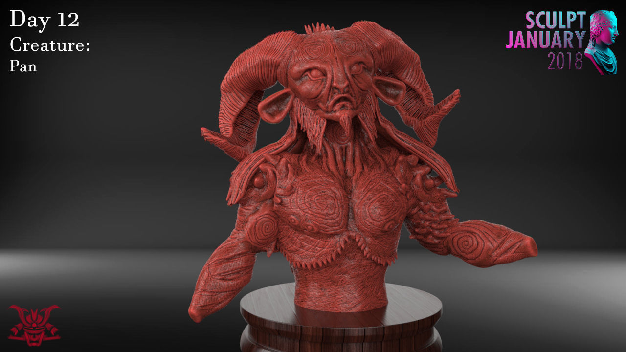 Pan Sculpture Timelapse And Model 3D print model_6