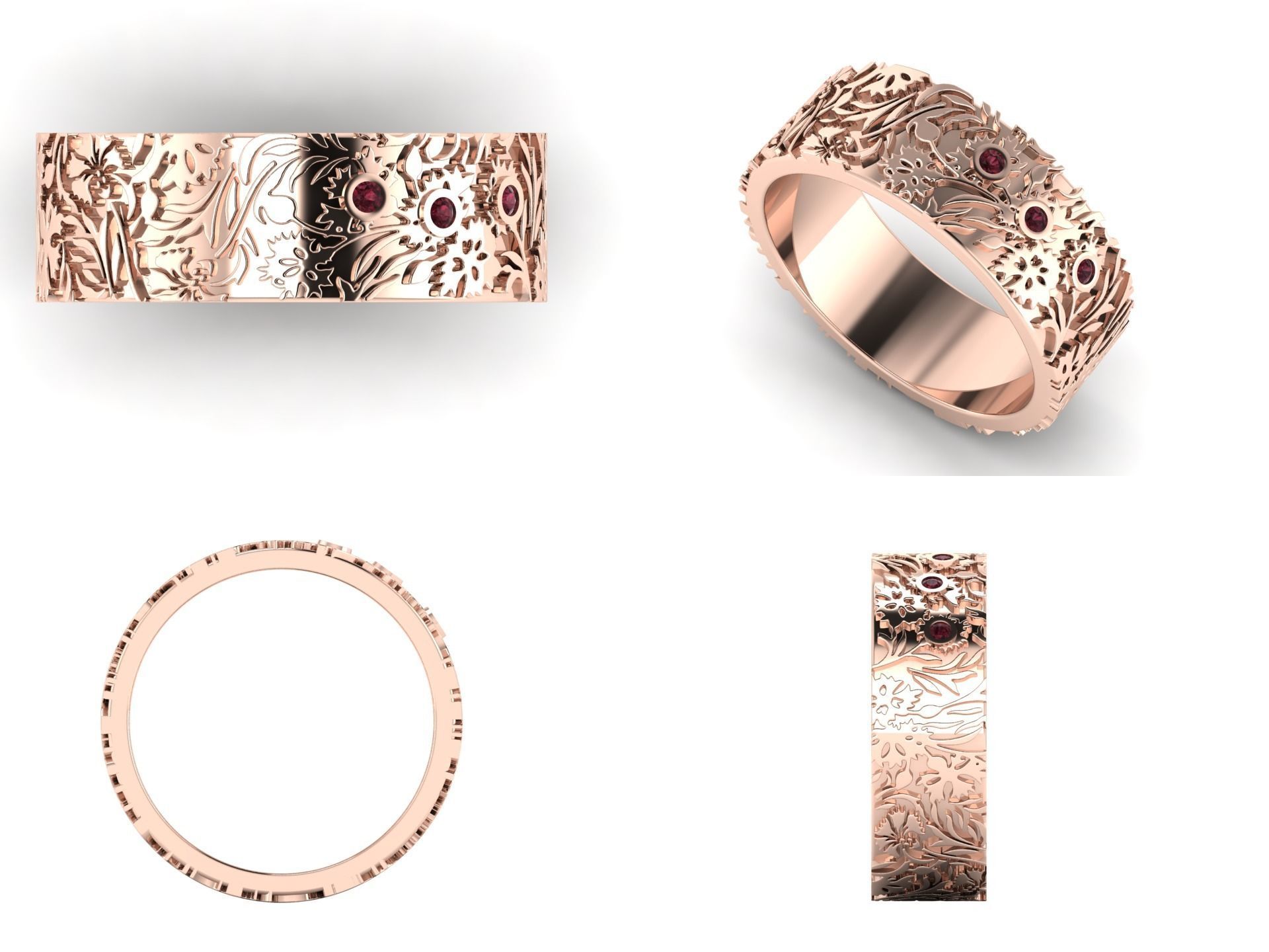 Ring k 3 emerald wedding 3D print model_5