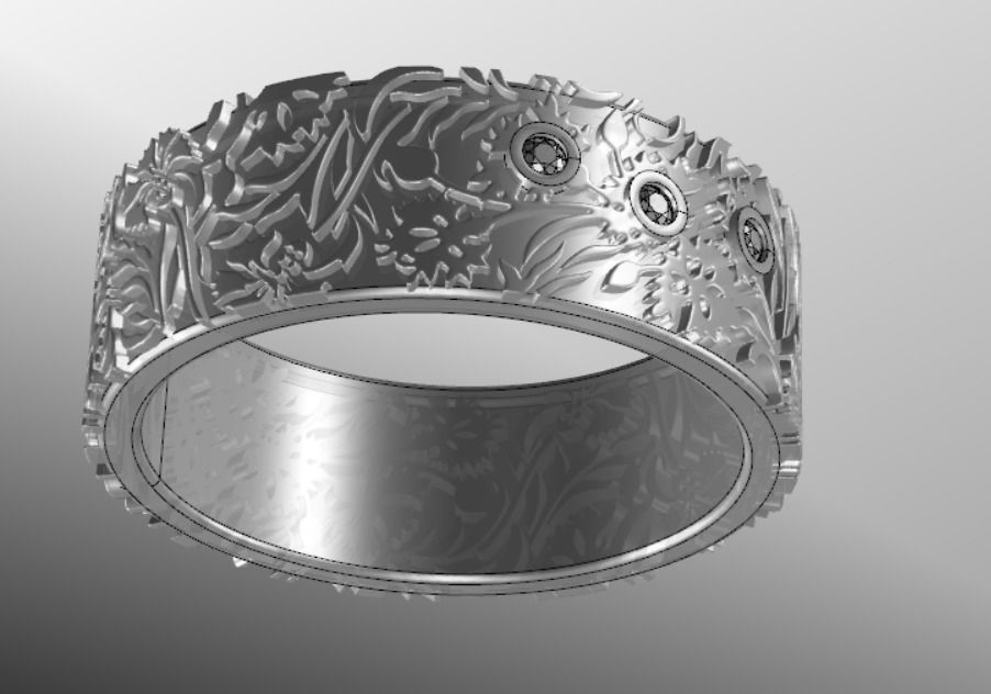 Ring k 3 emerald wedding 3D print model_15
