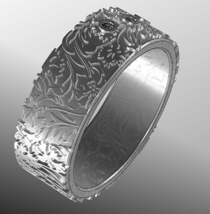 Ring k 3 emerald wedding 3D print model_14