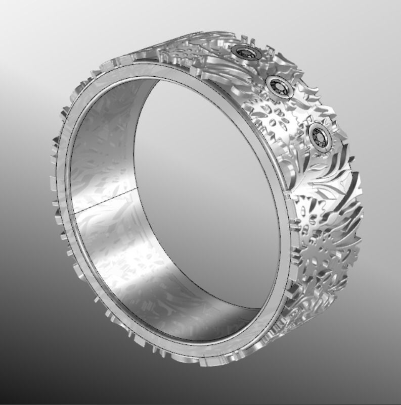 Ring k 3 emerald wedding 3D print model_16