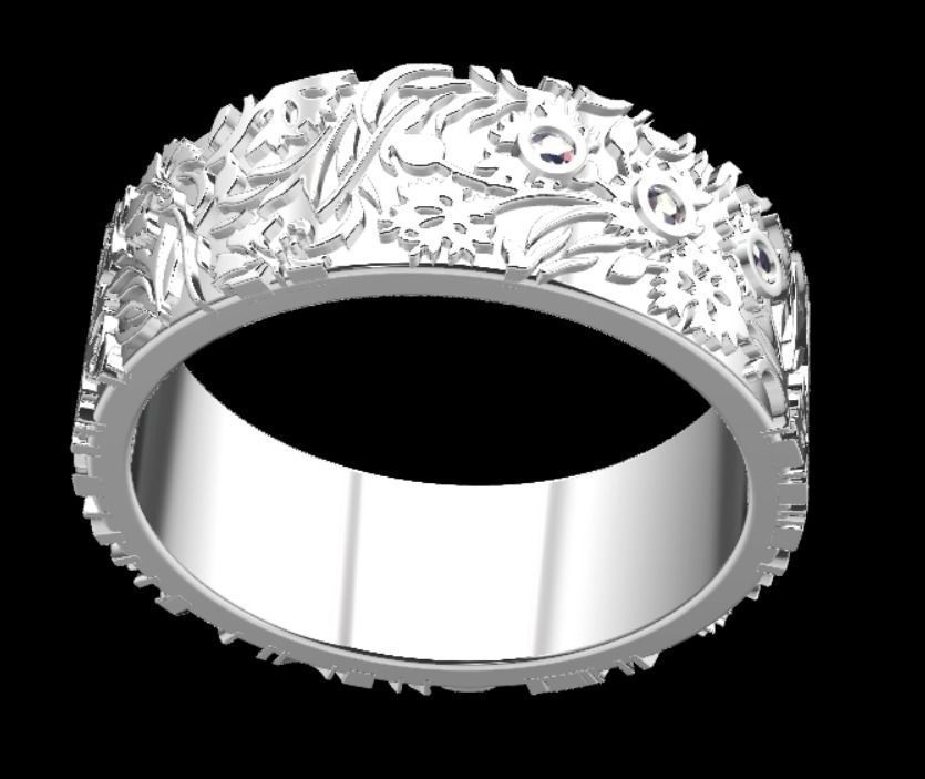 Ring k 3 emerald wedding 3D print model_18