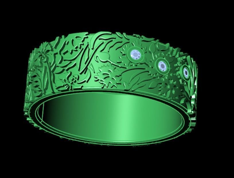 Ring k 3 emerald wedding 3D print model_10