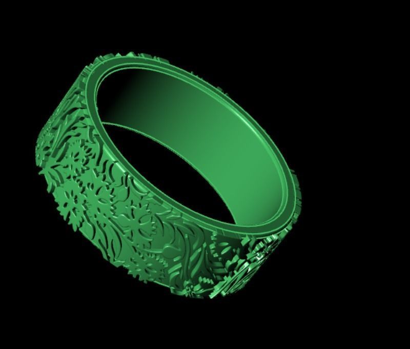 Ring k 3 emerald wedding 3D print model_9