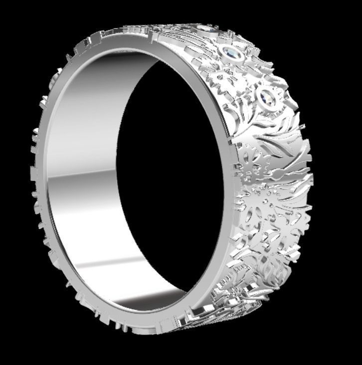 Ring k 3 emerald wedding 3D print model_22