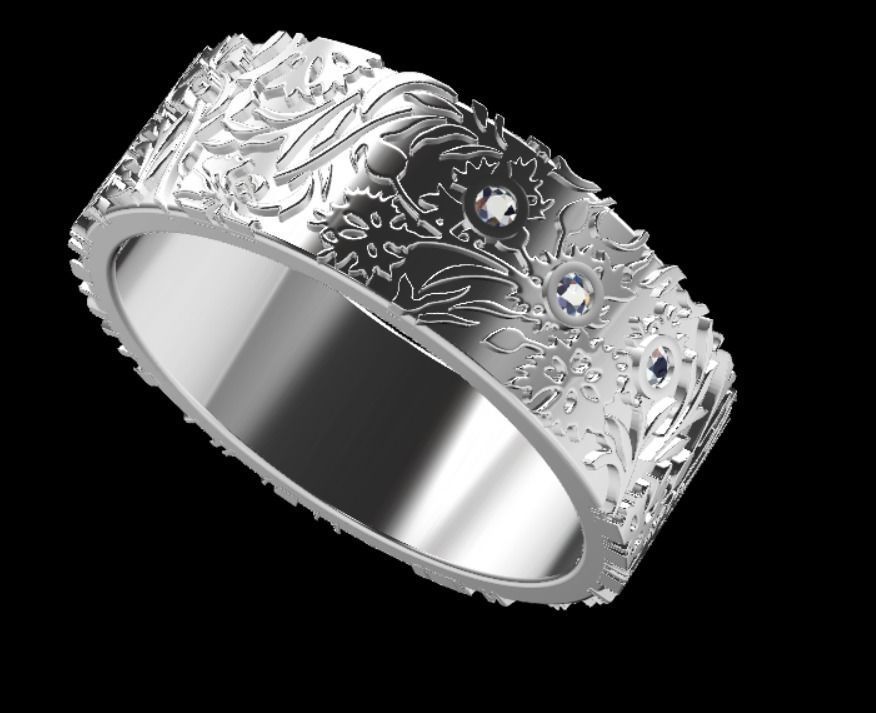 Ring k 3 emerald wedding 3D print model_19