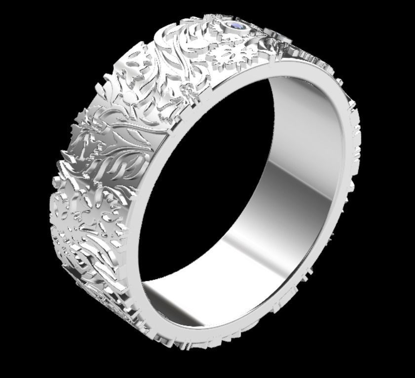 Ring k 3 emerald wedding 3D print model_21