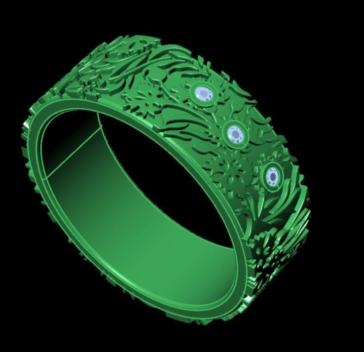 Ring k 3 emerald wedding 3D print model_12