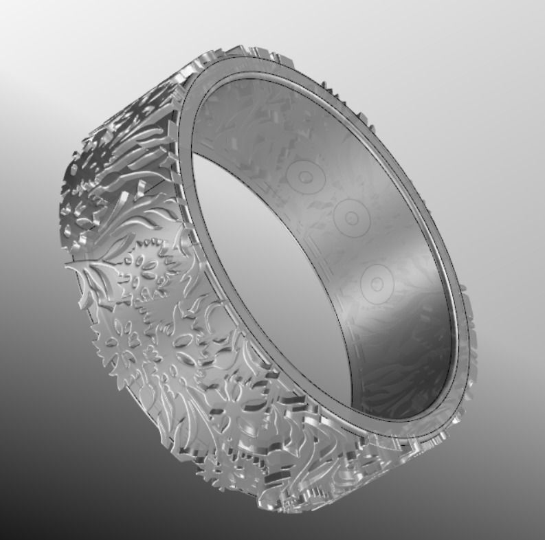 Ring k 3 emerald wedding 3D print model_17