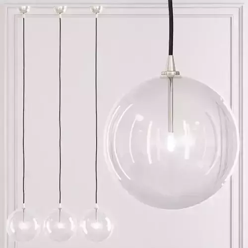 Restoration Hardware Glass Globe Mobile Pendant 10 Nickel 3D model