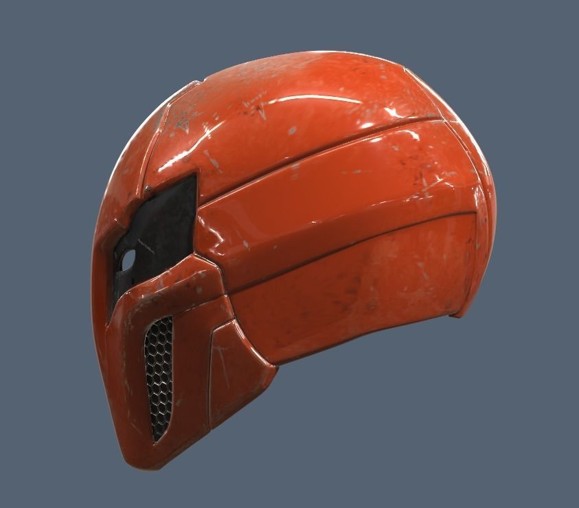 Red Hood Injustice 2 Helmet 3D print model_2
