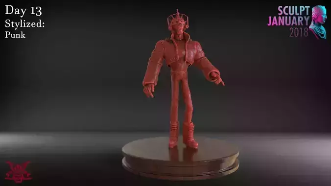 Stylized Punk Timelapse and Model 3D print model
