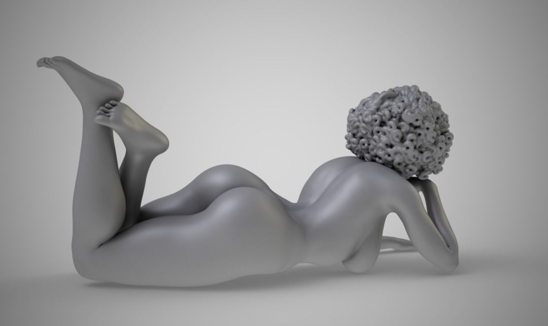 Woman on the Beach 3D print model_2