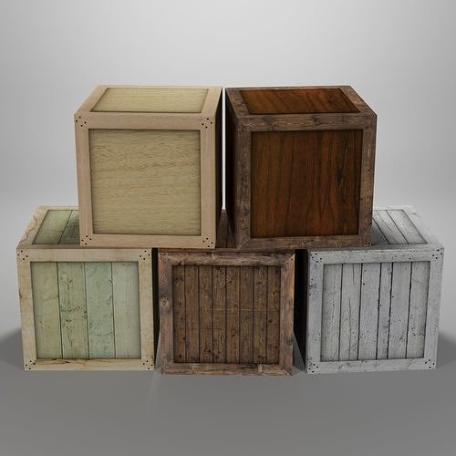 Wooden Crate Pack 1 Low-poly 3D model