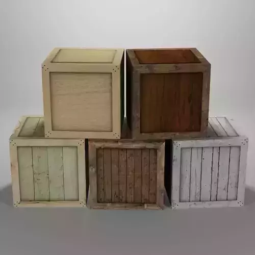 Wooden Crate Pack 1 Low-poly 3D model