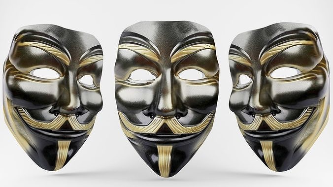 mask 3d three v for vendetta masks Free low-poly 3D model