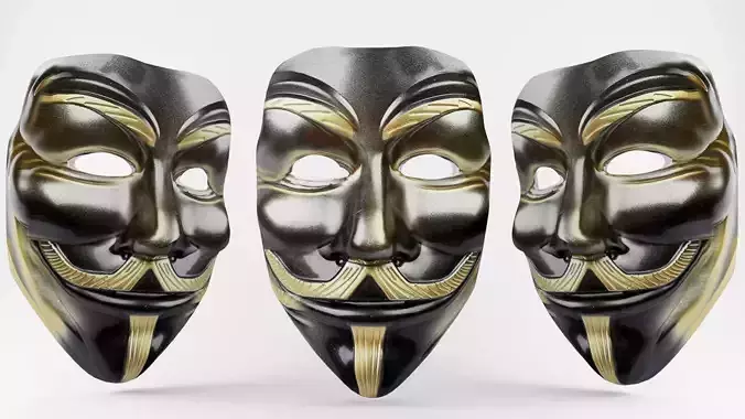 mask 3d three v for vendetta masks Free low-poly 3D model