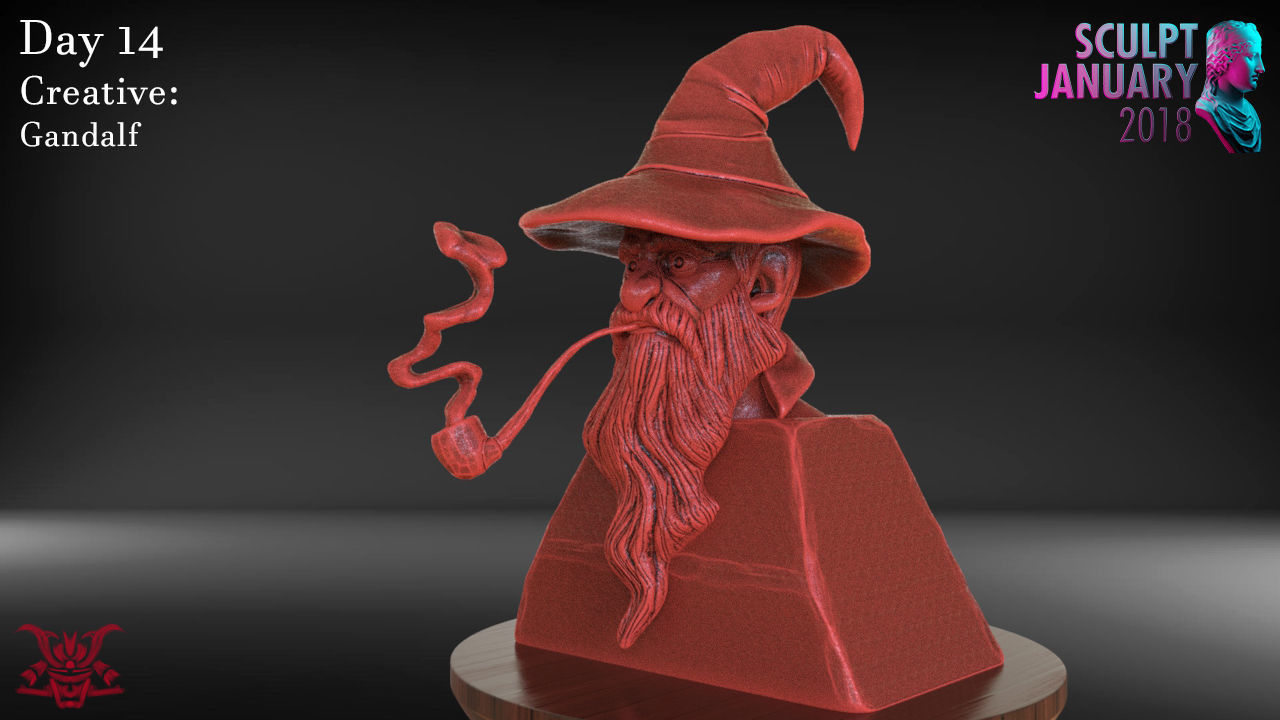 Stylized Gandalf Timelapse and Model 3D print model_1