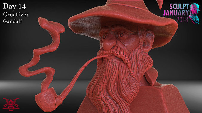 Stylized Gandalf Timelapse and Model 3D print model