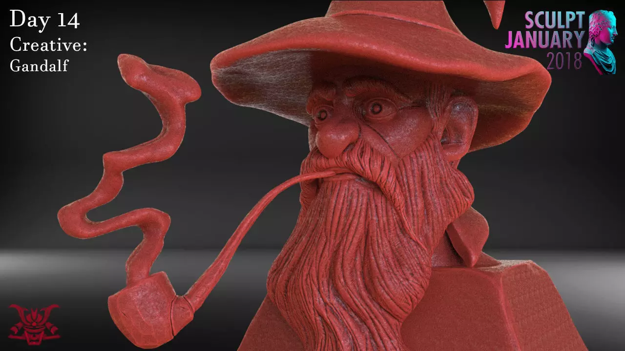 Stylized Gandalf Timelapse and Model 3D print model_0