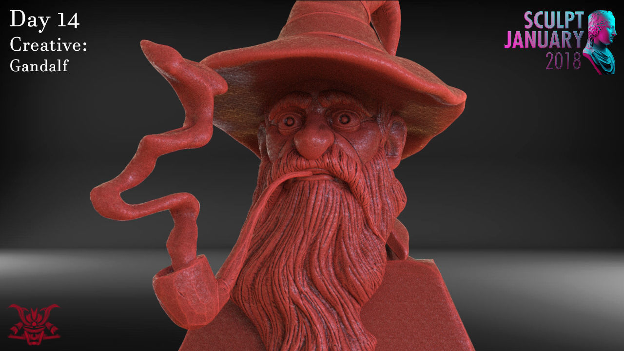 Stylized Gandalf Timelapse and Model 3D print model_3