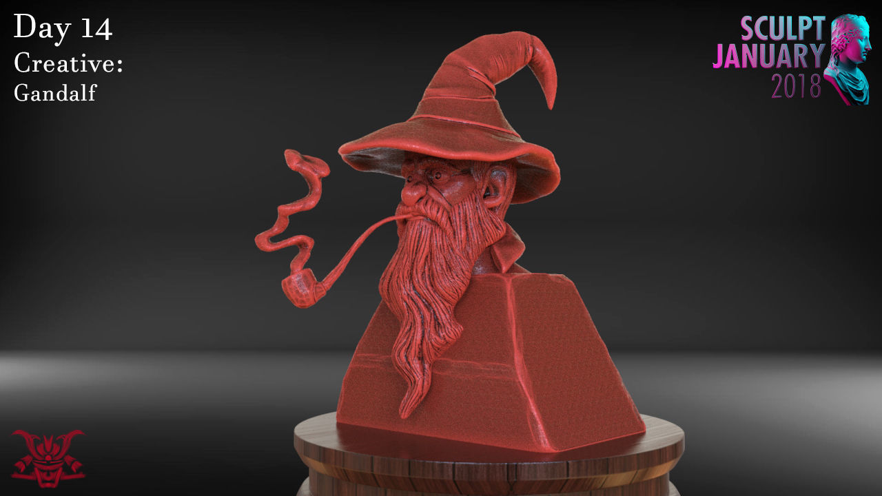 Stylized Gandalf Timelapse and Model 3D print model_5