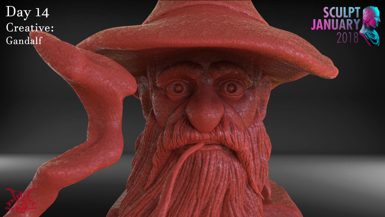Stylized Gandalf Timelapse and Model 3D print model_2