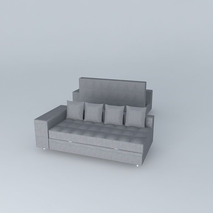 Sofa quilted Housed | Tufted Chaise w / Storage Free 3D model_1