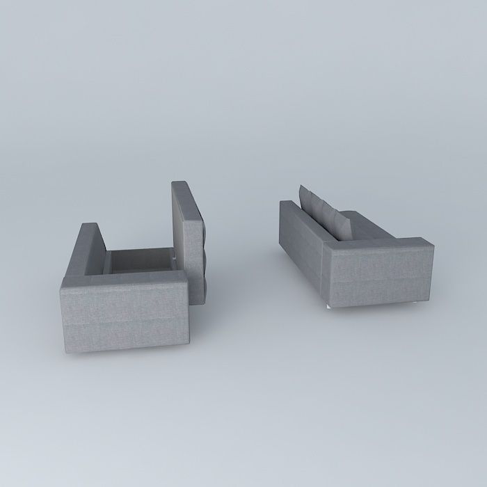 Sofa quilted Housed | Tufted Chaise w / Storage Free 3D model_2