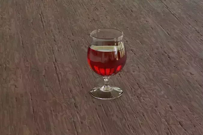 Wine Glass with Liquid