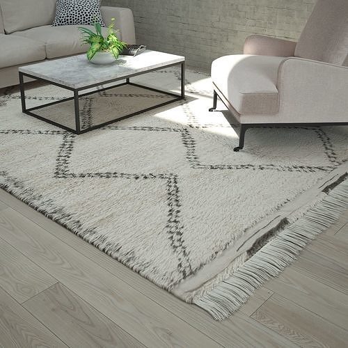Moroccan Beni Ourain rug 3D model