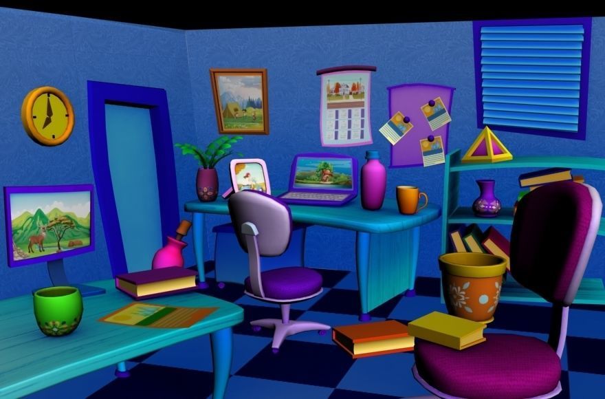 Cartoon Office Pack  Low-poly 3D model_5