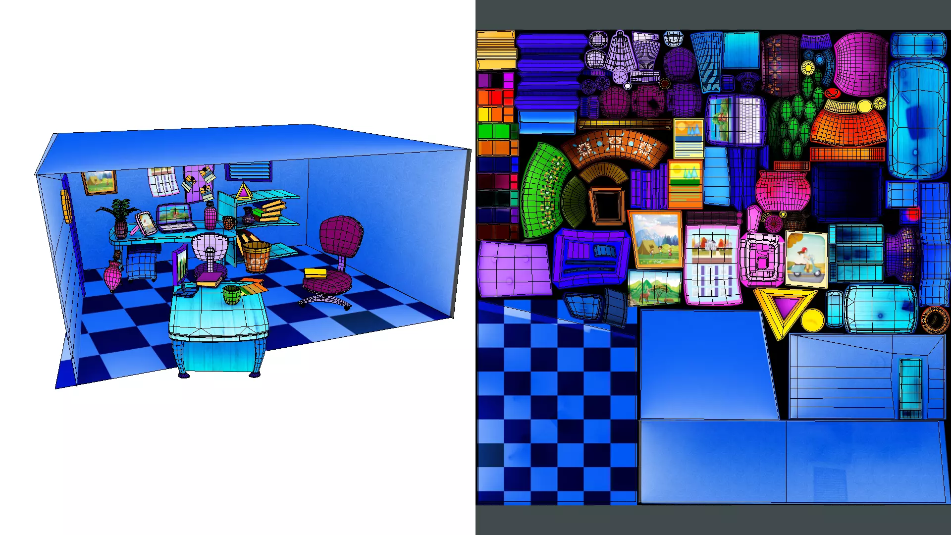 Cartoon Office Pack  Low-poly 3D model_0