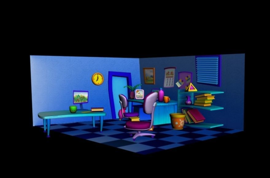 Cartoon Office Pack  Low-poly 3D model_6